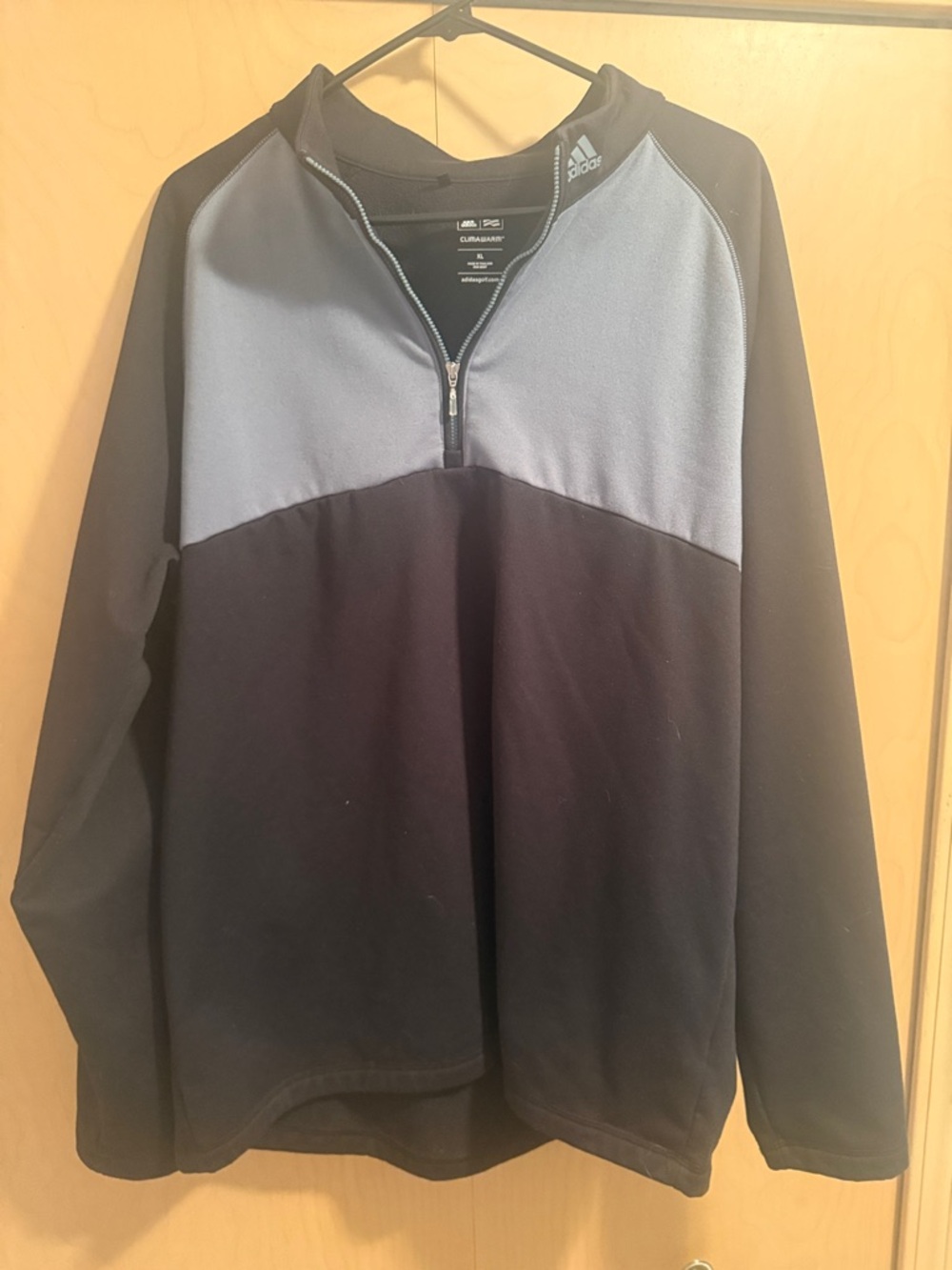 adidas Black and Light Gray Quarter-Zip Pullover climawarm